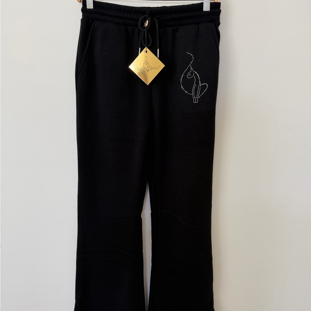 Baby Phat Black Rhinestone Logo Jogger Pants - Picture 7 of 8